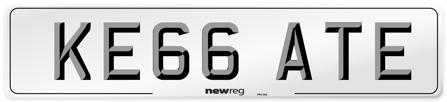 KE66 ATE Number Plate from New Reg